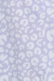 Blusa lila medio con estampados mini print y cuello resort