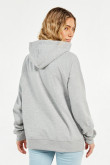 Buzo con capota gris medio con estampado college de New York