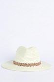 Sombrero unicolor de paja con lazo decorativo