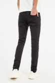 Jean negro tipo skinny con diseños de manchas estampadas y tiro bajo