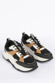Tenis chunky unicolores con suelas en contraste y talonera con tirador