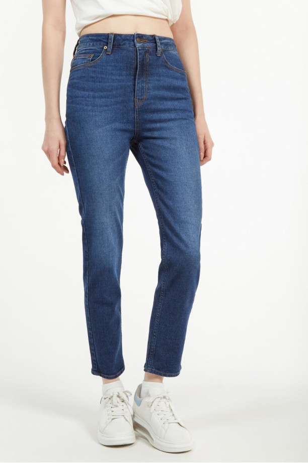 Jeans straight contraste - Jeans - Pantalones - ROPA - Mujer