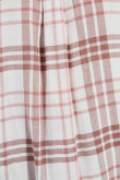 Blusa manga larga unicolor a cuadros con bolsillos en frente