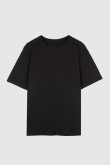 Camiseta negra con manga corta y cuello redondo