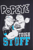 Camiseta azul intensa con estampado de Popeye y cuello redondo