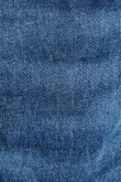 Jean 90´S azul oscuro con tiro alto, bota ancha y costuras cafés