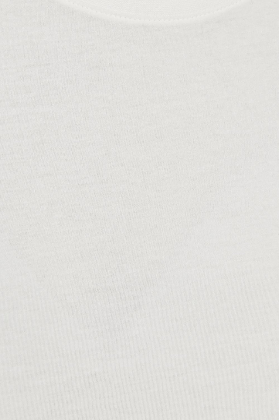 Camiseta crop top crema clara oversize con manga corta