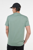 Camiseta unicolor con manga corta y cuello redondo en rib