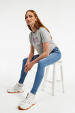 Jean jegging super alto azul medio con rotos