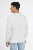 Buzo crema claro con diseño college de Brooklyn y cuello redondo