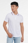 Camiseta polo manga corta unicolor con puños y cuello tejidos