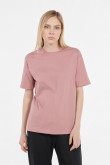 Camiseta oversize cuello redondo unicolor con manga corta