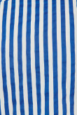 Blusa manga larga azul oscura oversize con rayas blancas y cuello camisero