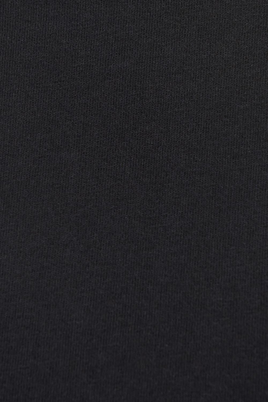 Camiseta negra con manga corta y cuello redondo en rib