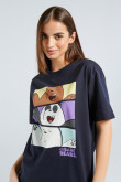 Camiseta manga corta azul intensa con estampado de Escandalosos