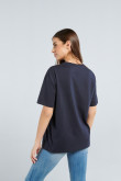 Camiseta manga corta azul intensa con estampado de Escandalosos