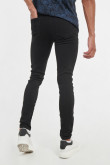 Jean súper skinny negro ajustado con tiro bajo y bolsillos