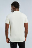 Camiseta unicolor en algodón con manga corta y cuello redondo en rib