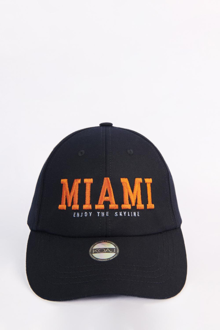 Cachucha negra beisbolera con bordado college de Miami