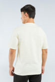 Camiseta en algodón unicolor con cuello redondo y manga corta