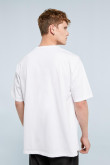 Camiseta oversize manga corta unicolor con bolsillo y cuello redondo