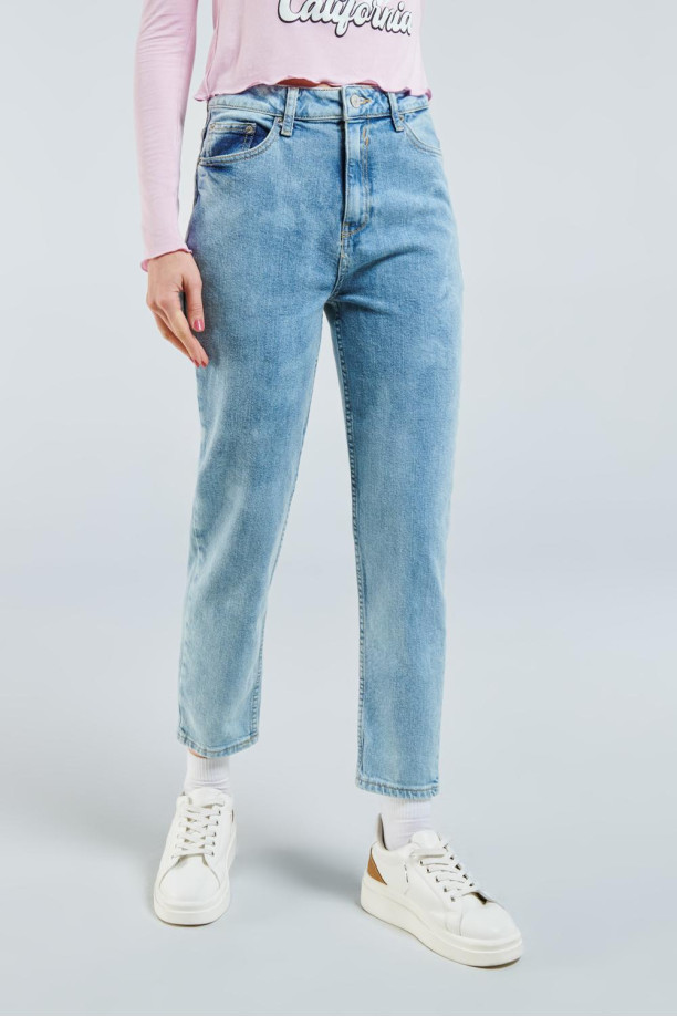 Mom jeans azul store claro