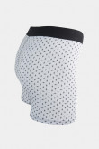 Bóxer gris claro pierna larga con diseños en mini print y elástico negro