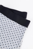 Bóxer gris claro pierna larga con diseños en mini print y elástico negro