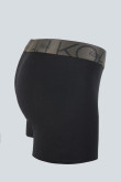 Bóxer negro pierna media con elástico gris en cintura y costuras planas