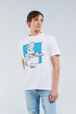 Camiseta manga corta crema con estampado de Popeye.