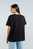 Camiseta manga corta negra con diseño de Blancanieves y cuello redondo