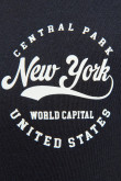 Camiseta manga corta azul intensa con diseño college de New York