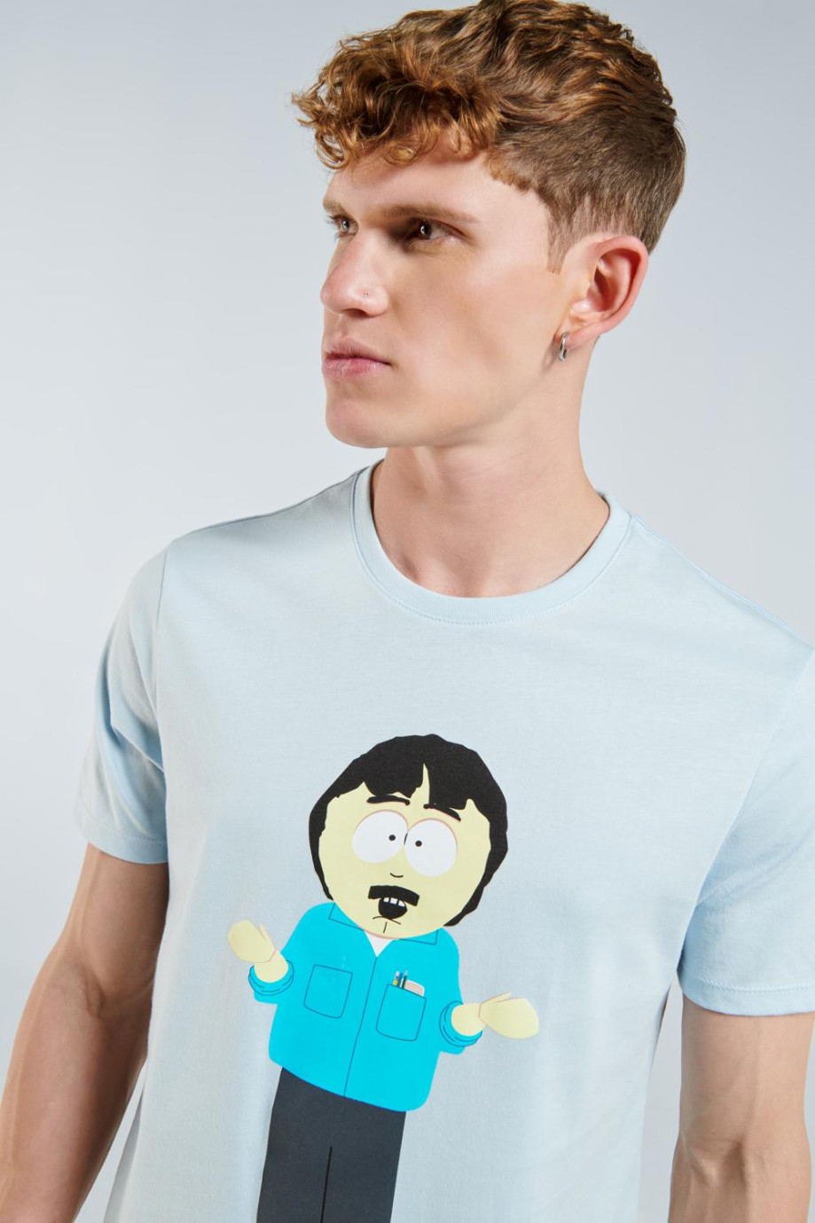 Camiseta manga corta azul super claro con estampado de South Park .