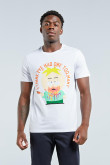 Camiseta manga corta blanca con estampado de South Park .