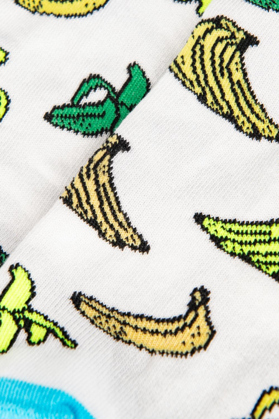 Medias tobilleras unicolores con diseños de bananas coloridas
