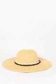 Sombrero tejido crema claro con lazo decorativo colorido