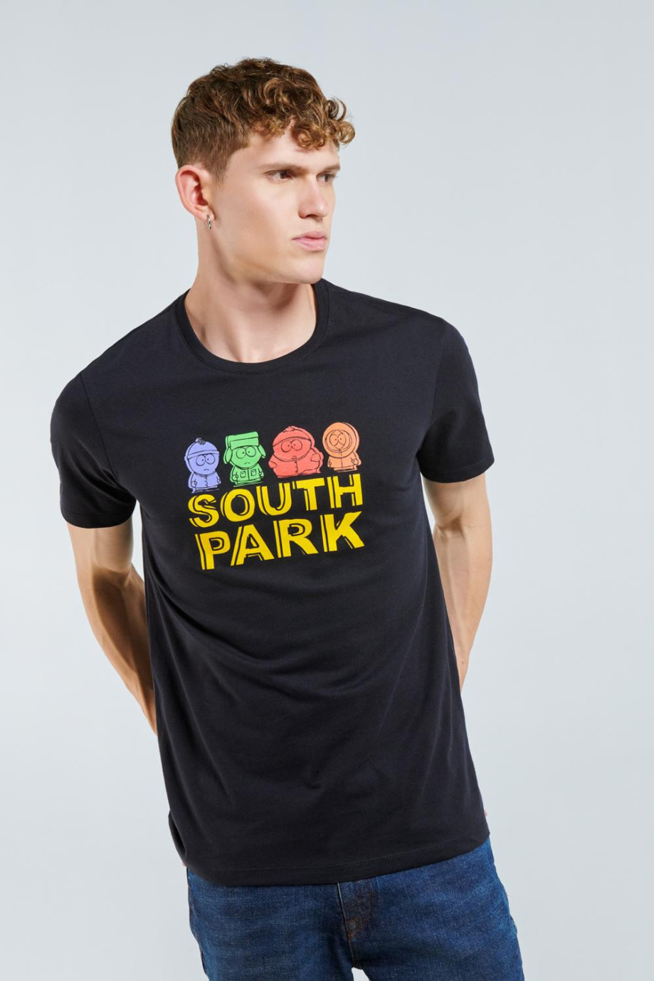 Camiseta manga corta azul intenso con estampado de South Park .