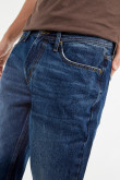 Jean azul oscuro 90´S con bota recta, bolsillos y tiro bajo