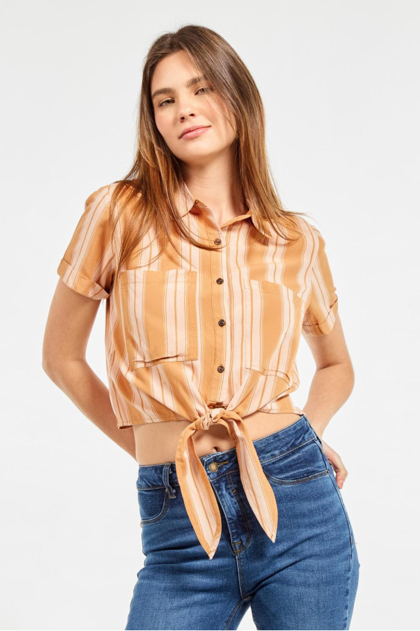 Blusa shops cuello camisero