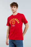 Camiseta manga corta roja con estampado de Harry Potter.