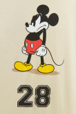 Camiseta oversize kaky clara con diseños de Mickey y manga corta