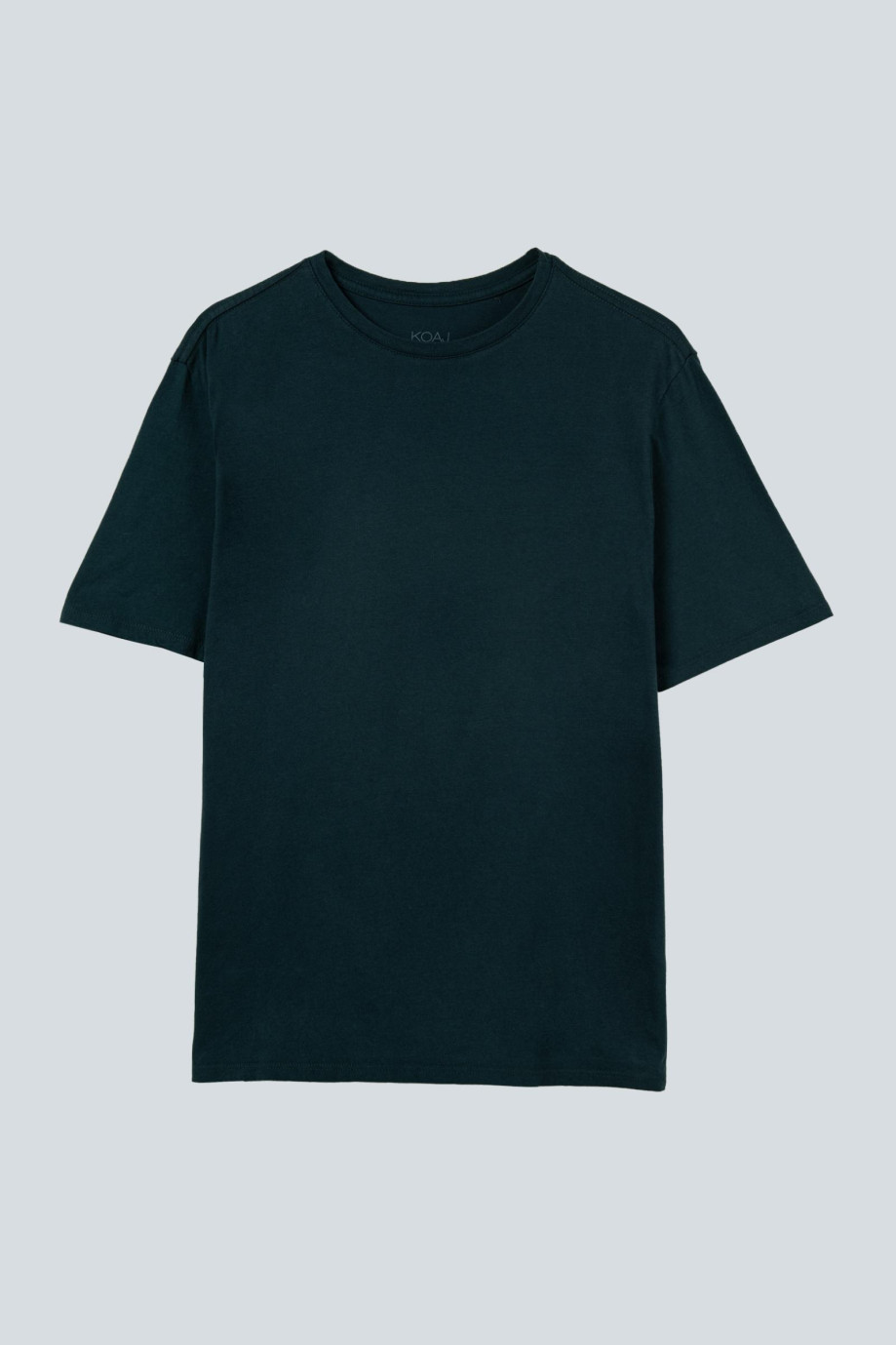 Camiseta cuello redondo verde oscura en algodón con manga corta