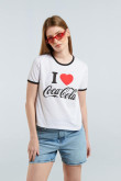 Camiseta manga corta blanca de Coca-Cola con contrastes