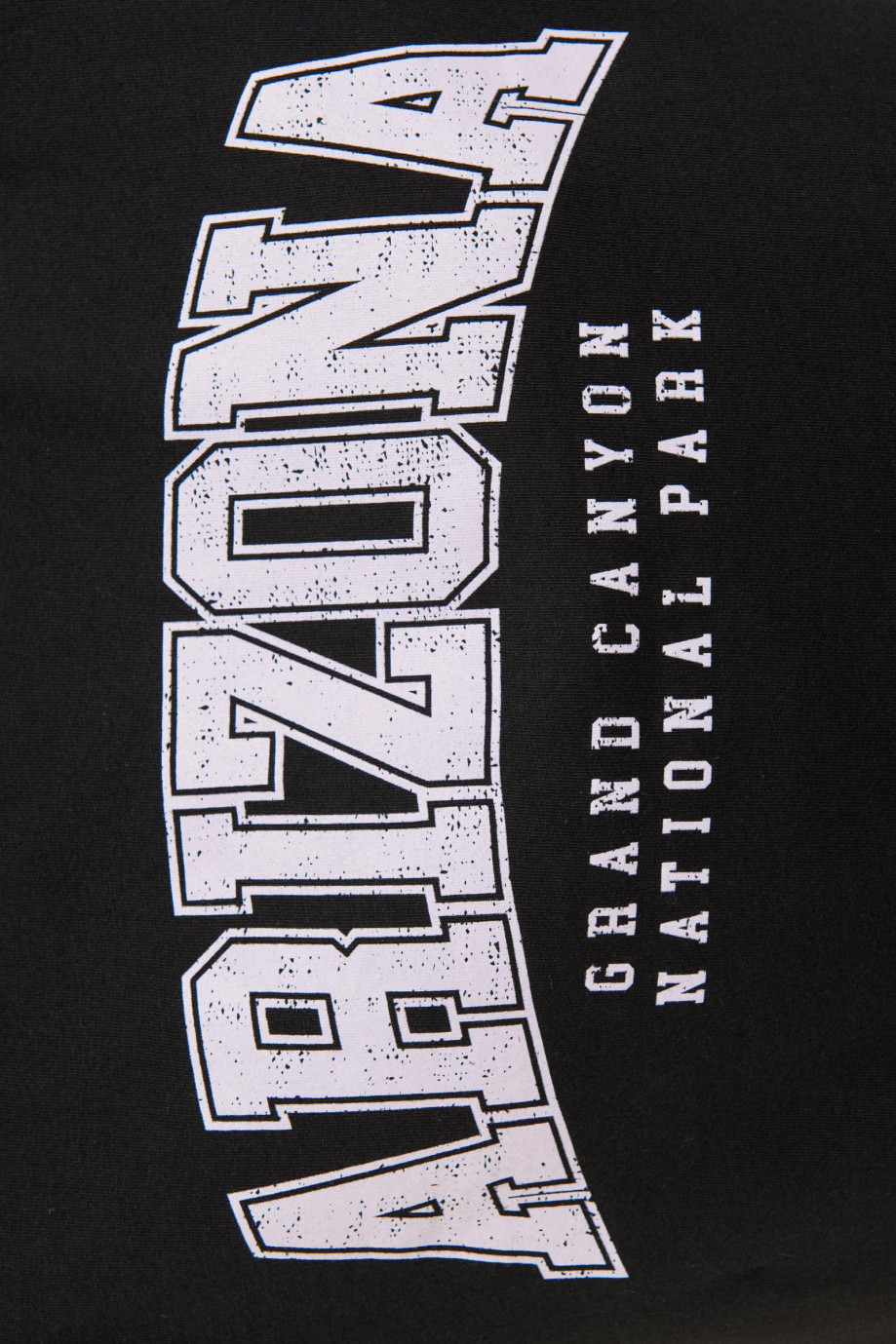 Camiseta manga corta negra con estampado en frente estilo College.