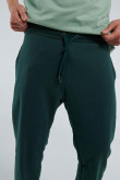 Pantalón jogger unicolor con cintura elástica y puños en rib
