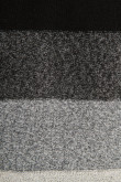 Suéter cuello redondo gris oscuro con diseños de rayas