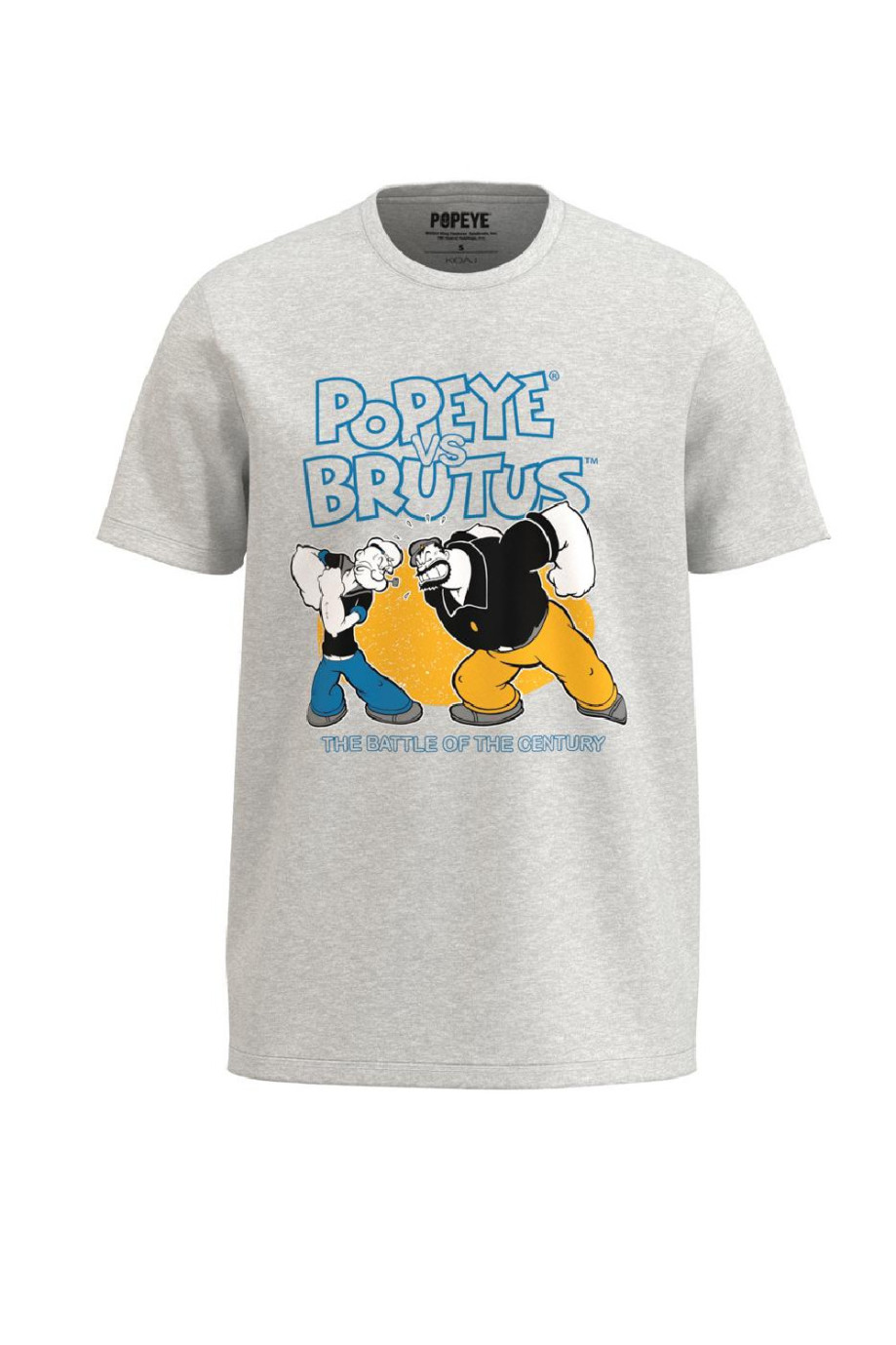 Camiseta unicolor cuello redondo con diseño de Popeye y Brutus
