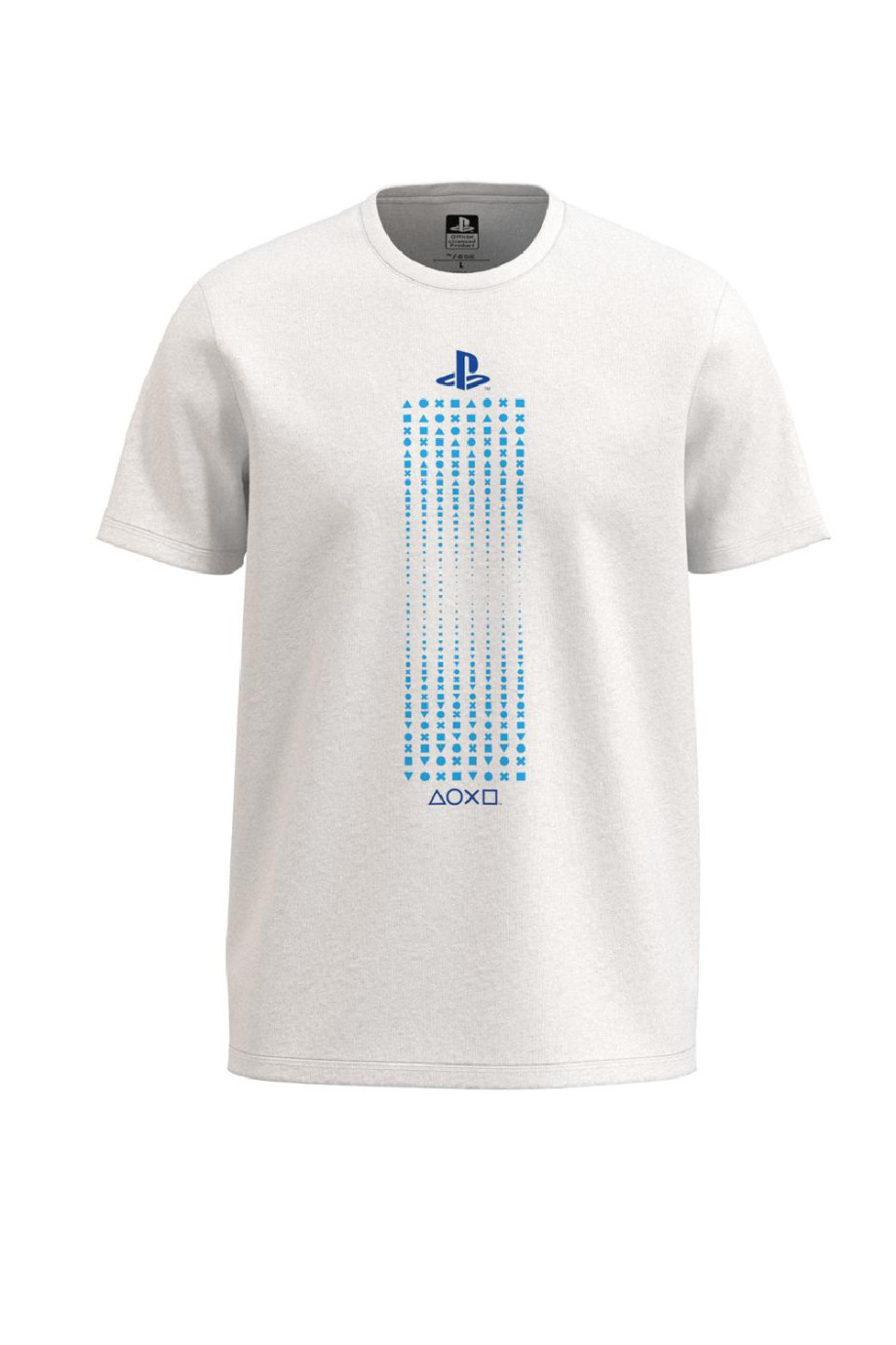 Camiseta unicolor en algodón con manga corta y diseño azul de PlayStation
