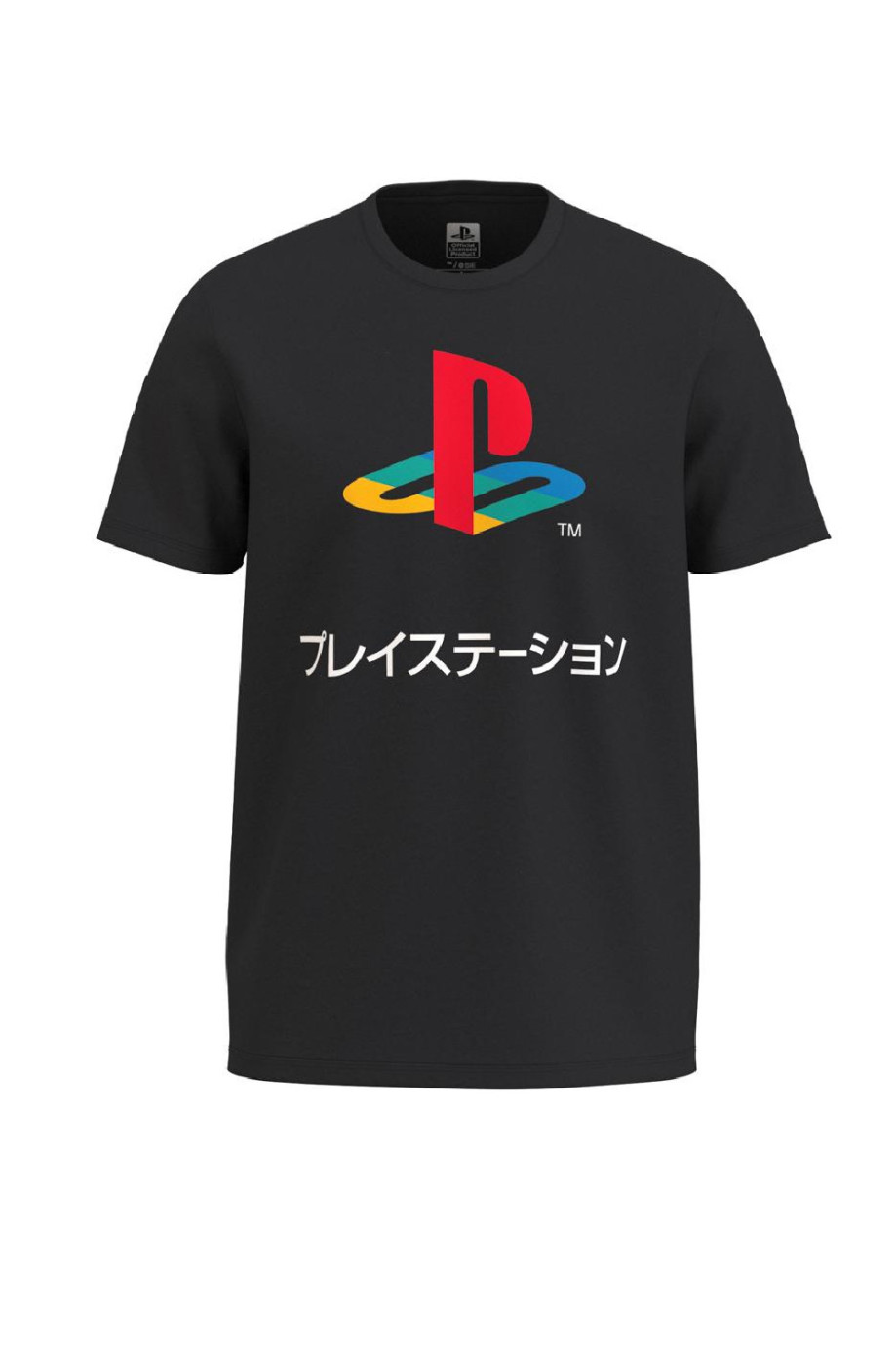 Camiseta manga corta unicolor con logo de PlayStation en frente
