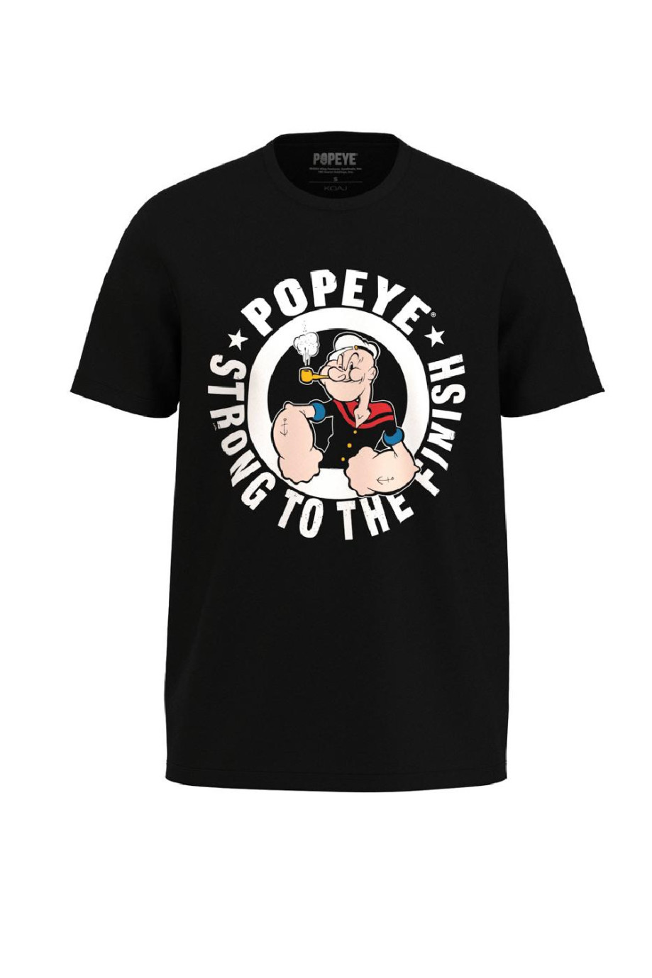 Camiseta unicolor con manga corta y diseño en frente de Popeye